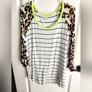 Maurices Leopard & Stripped 3/4 sleeve shirt